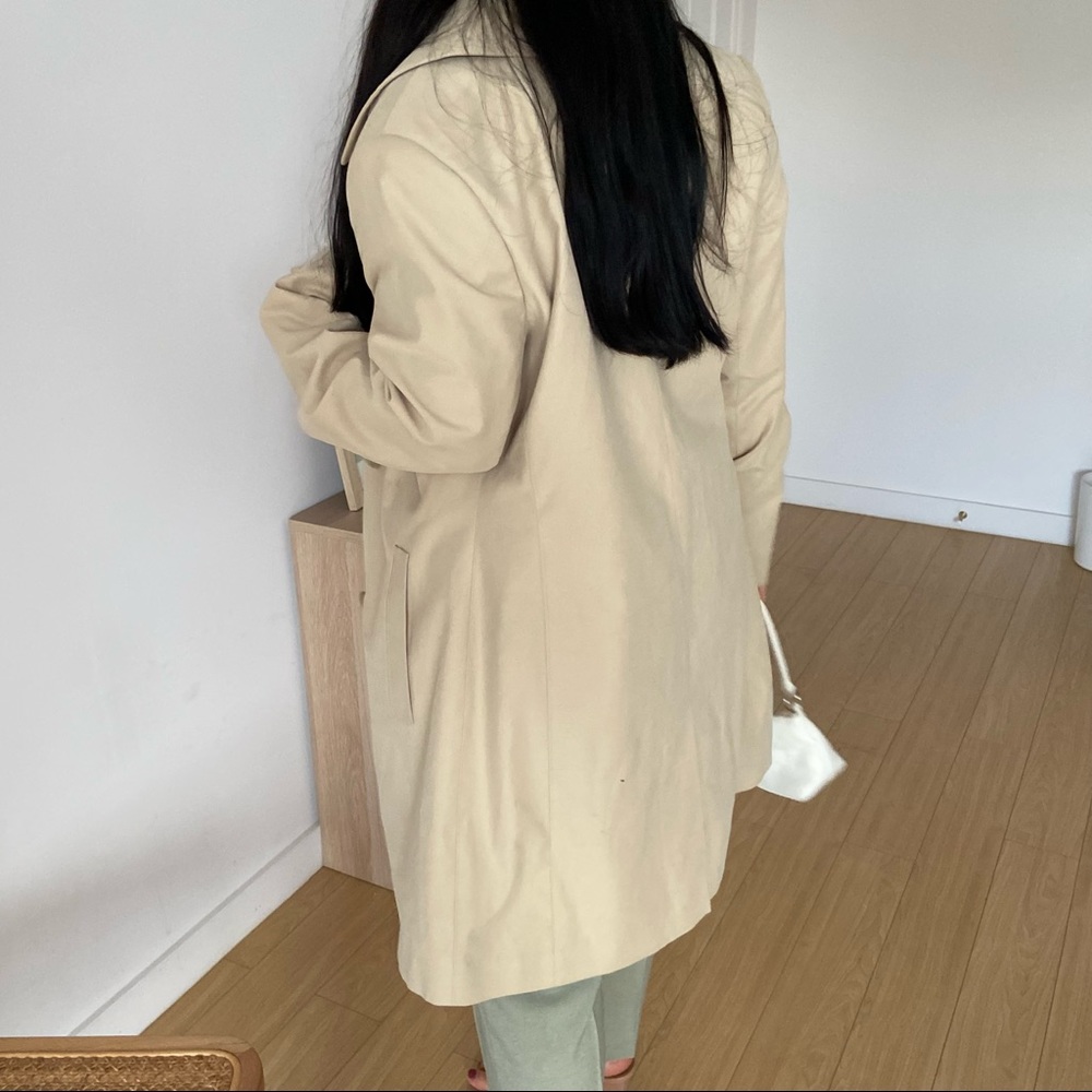 VINTAGE Beige Long Coat -Size S - Picture 6 of 6